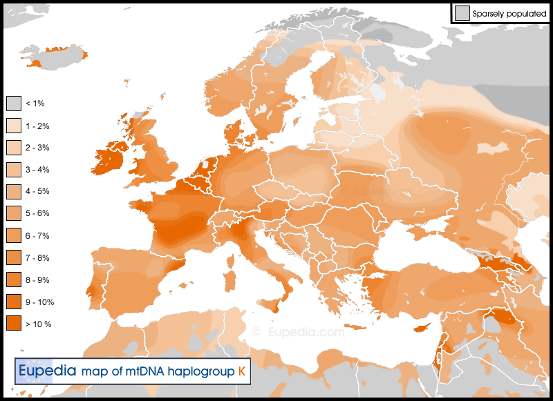Eupedia map of mtDNA haplogroup K