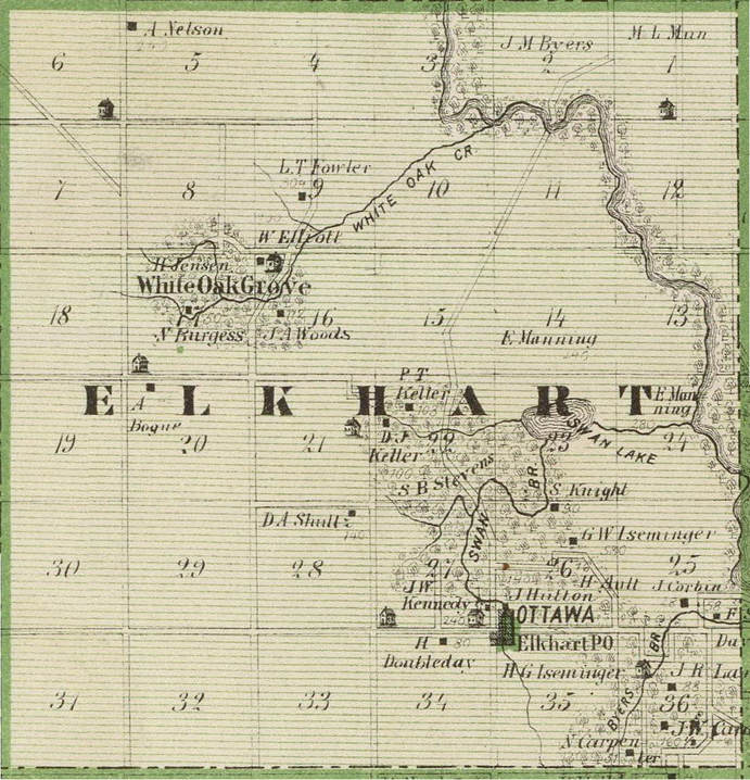 Map of Elkhart Township, Polk County, Iowa 1875