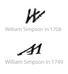 Marks of William Simpson Sr and William Simpson Jr